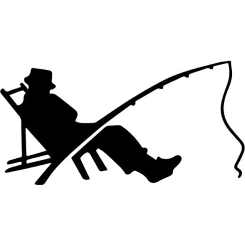 Funny Fisherman Fish Fishing Worm Bite Hook Car Sticker Decor Vinyl Decal Waterproof Accessories Black/Silver,15cm*8cm