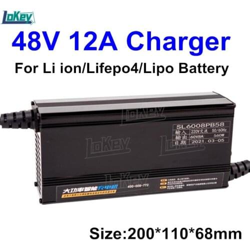 48V 12A charger 13S 54.6V 14S 58.8V 16S 58.4V 17S 54.8V Lifepo4 lithium battery charger for ebike scooter electric bicycle