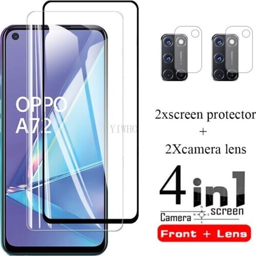 Screen protector on orro opo a 72 front glass protective glass for oppo a72 5g oppoa72 6.5'' phone camera lens film steklo cover