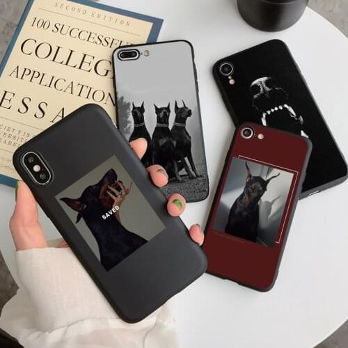 Animal Dog Doberman Phone Case For iPhone 12 Mini 11 Pro Max 8 7 6 6S Plus SE 2020 X XS Max XR 5 Black Silicone Back Cover Coque