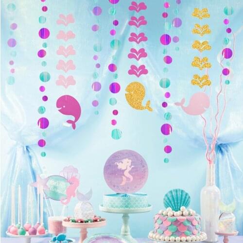 Gold Rose Pink Whale Bubble Garlands Under the Sea Shark Summer Ocean Party Decorations Hanging Kids Girls Birthday Baby Shower