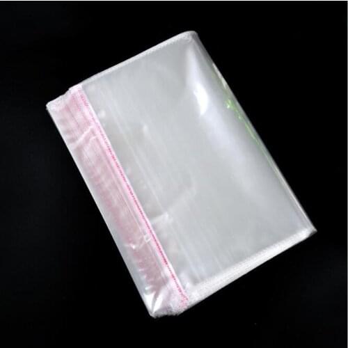 100pcs Multi size Transparent Self Adhesive Seal Bags OPP Plastic Cellophane Bags Large Cloth Storage Packaging Bag