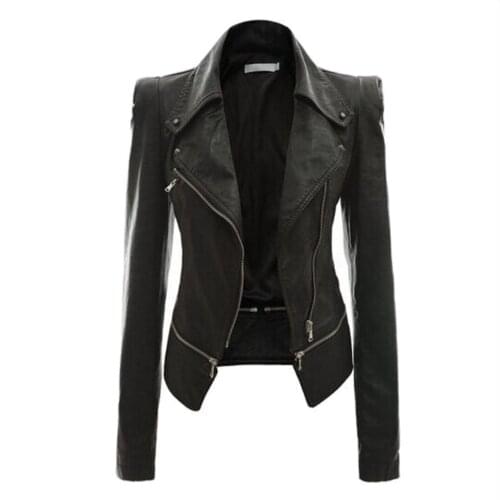 2020 GD learher jacket faux leather womens coats 2020 new pu faux leather jacket women women coats