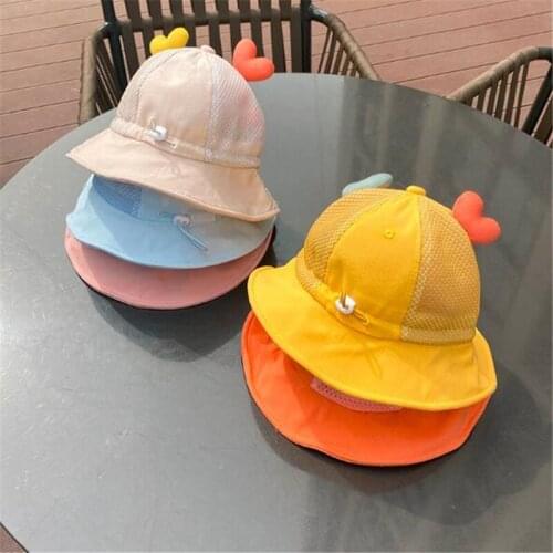 2021 New Baby Bucket Cap for 6 to 18 Months Infants Boys Girls Sun Hats Fashion Summer Kids Fisherman Hat Beach Cap