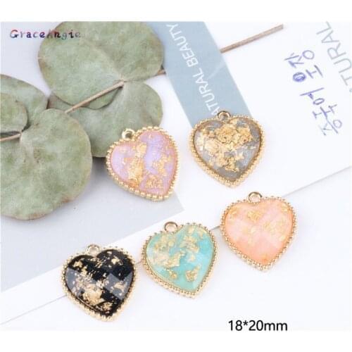 4/5Pcs Enamel Hearts Charms Round Alloy earring pendant necklace bracelet Alloy Jewelry DIY Birthday Jewelry Findings Brooches