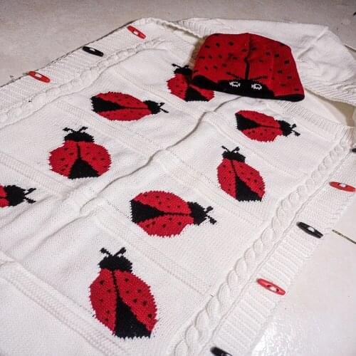 Bebek battaniye yenidoğan örgü kundak süper yumuşak ve sıcak uyku tulumu bebek arabası zarf battaniye uğur böceği