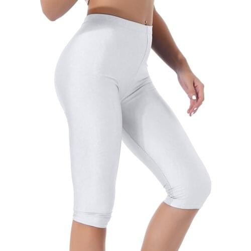 Fashion Sport Pants Women Summer Pure Color Elastic Waistband Slim Fit Stretchy Calf Length Pants Gym Sport Bottoms Trousers NEW
