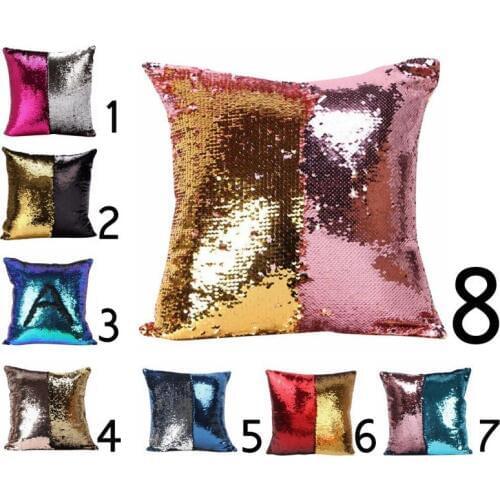 Cover for Kids Super Soft Pillowcases 40 x 40 cm Glitter Sequins Solid Color Pillow Case Sequins Pillow Cover PP21