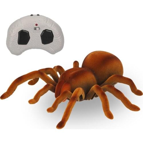 Electronic pet Remote Control Simulation tarantula Eyes Shine smart black Spider Halloween RC Tricky Prank Scary Toy gift