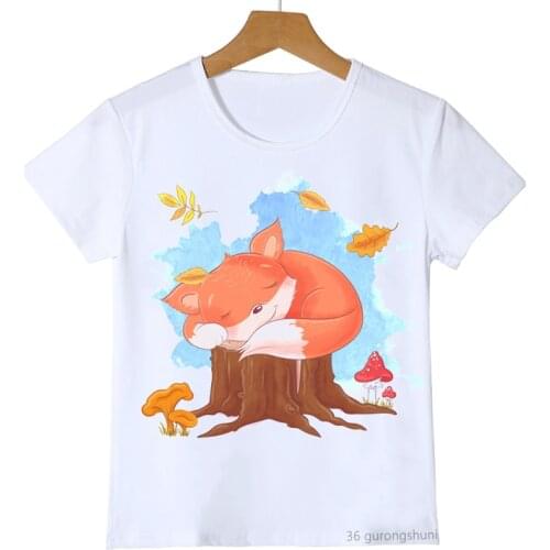 Boys and Girls T-shirt Cute Animal Print Pattern T Shirt Summer Tops Fashion New Pure Cotton Short-sleeved White Kids Tops