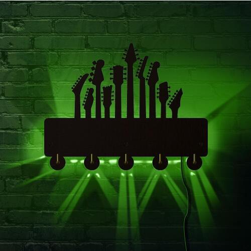 Guitar Household Towl Wall Lamp Hook Music Instrument Multi-purpose Wall Bags Clothes Hook Keys Holder Home Decor Housekeeper