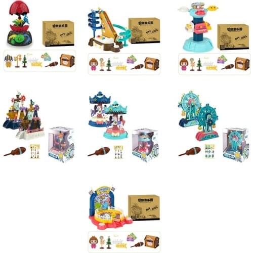 HX5D 1Set Interactive Plastic Amusement Park Stacking Block Toy with Screwdriver Tumble Game Stacker Block 3D Brick Block