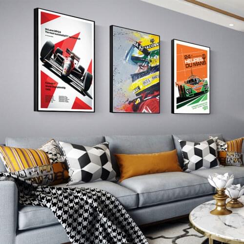 Formula 1 Racing Posters And Prints Champion Senna Canvas Painting Hd Print Home Wall Art Pictures Living Room Decoration Mural