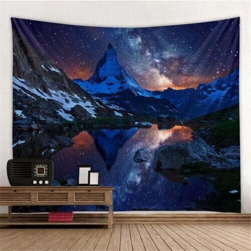 Beautiful Galaxy Tapestry Wall Hanging Blanket Wall Cloth Tapestries Landscape Mountain Starry Sky Psychedelic Carpet Dorm Decor