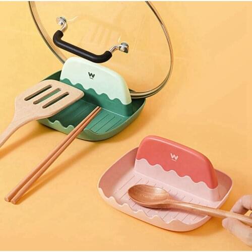 Kitchen Silicone Spoon Holders Fork Rack Shelf Organizer PP Kitchen Cooking Tools Spoon Rest Chopsticks Holder Non-slip Spoons P