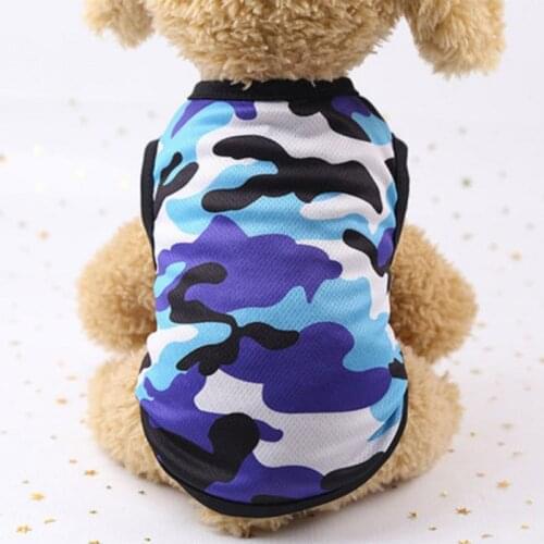 Dog Summer Cooling Vest Polyester Shirt Breathable Camouflage Puppy Costume Pets Clothes Small Dogs Cats T-shirt