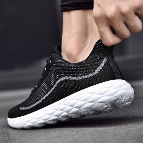 Fashion on para de Shoes men sneakers causal leisure casuales Breathable sport Men slip fashion white informales knitting black