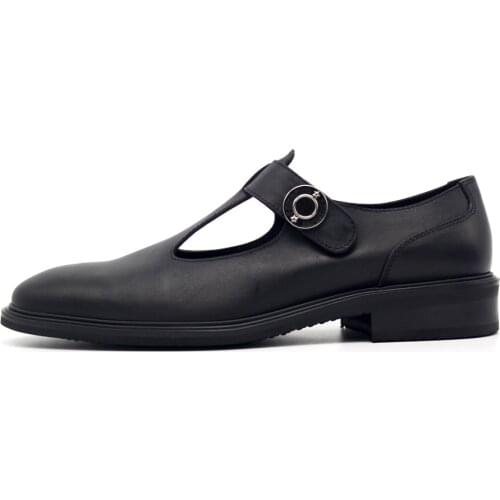 Fashion Hot Black Mens Hook Cover toe Sandals Italian Style Leather Formal Business Shoes