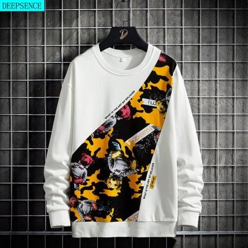 2021 New Mens Hoodie Autumn Sweatshirt Fashion Brand Korean Style Personality Line Print Hoodie Loose Hoodie Men