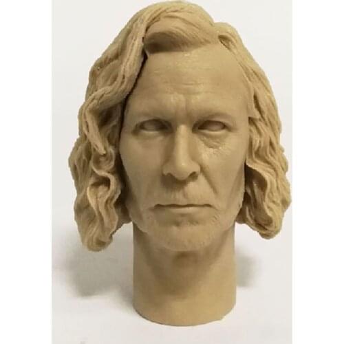 Unpainted 1/6 Sirius Gary Oldman Head Sculpt Carving Model Fit 12'' Male Soldier Action Figure Body for Fans DIY