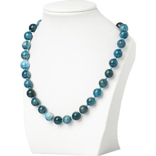 Wholesale Gray and Blue 10mm Apatite Stone Making Unique Style Apatite Necklace 18inch For Party Gifts H424