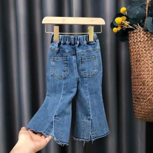 2-7T Jeans For Girls Elegant Cute Denim Pants Sweet children Stretch Lovely Spring Child Trousers Childrens clothing Baby
