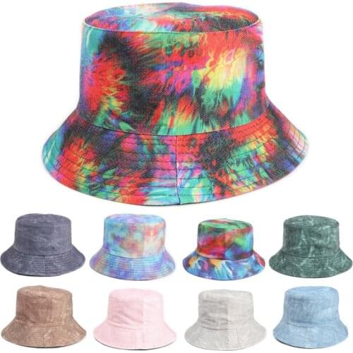 2021 new Tie dye bucket hats for women Fisherman Cap men panama casquette gorro muts chapeau femme cappello donna caps hat