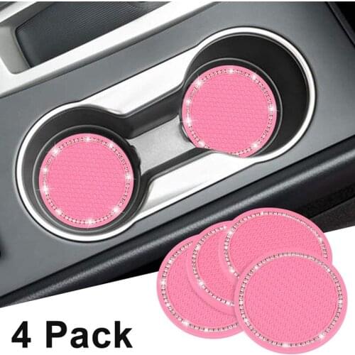 Cup Holder Coaster 2.75 Inch Car Interior Round Cup Holder Pad Cup Holder Insert Drink Coaster for Cars SUV 4PCS