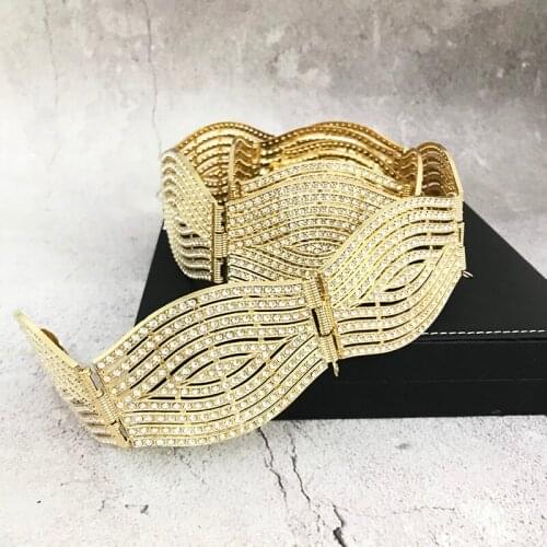 Full diamonds Europe popular vogue female waist chain wedding adornment waist chain elegant fashionable chatelaine metal belt