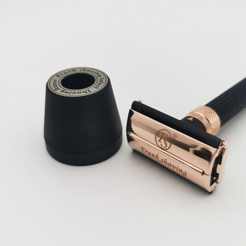 Frank Shaving-Adjustable Butterfly Double Edge Safety Razor Rose Gold Color+Razor base
