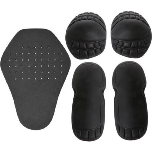 5PCS Removable EVA Riding Shoulder Elbow Back Protectors Pads Set Motorcycle Protection Clothing Set Built-in Racing Guard