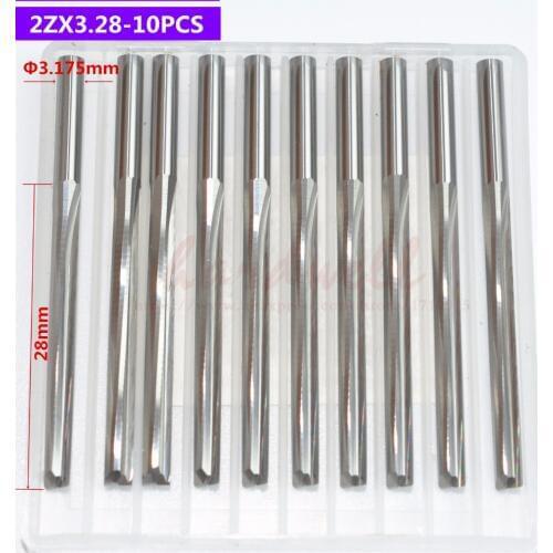 3.175mm*28mm,10pcs,CNC solid carbide end mill,woodworking milling cutter,2 Flutes straight end mill,Foam,EVA board tools