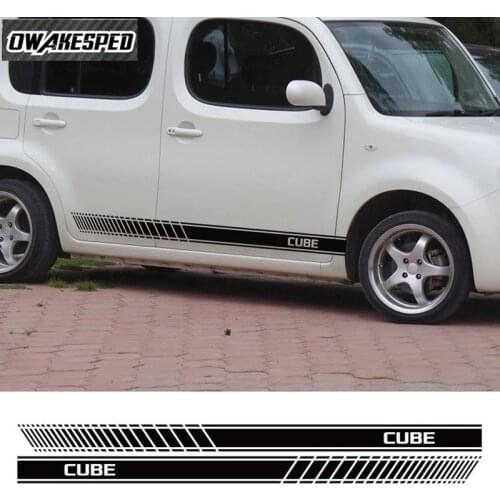 Vinyl Decals Auto Body Sport Stripes Exterior Accessories K-car Stickers For Nissan-CUBE Car Door Side Skirt