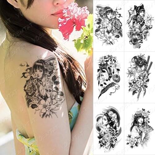 Waterproof Temporary Tattoo Sticker Rainbow Compass Mermaid Flash Tattoos Skull Family Tree Body Art Arm Fake Tatoo Women Men
