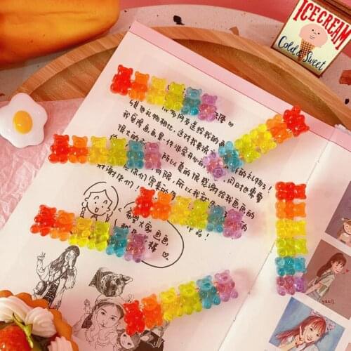 1pc Bear Hair Clip Candy Hairpin Korea Barrette Headwear Colorful Cute Hair Accessories for Girls women