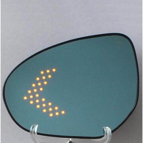 Multi-curvature blue wide angle led arrow turn signal heat defog door rear view mirror for mazda2 mazda 2 m2 replacement parts