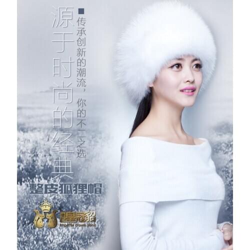 On Sale 100% Real Fox fur Womens Russian Ushanka Aviator trapper snow skiing Hat caps earflap winter raccoon fur Bomber hat