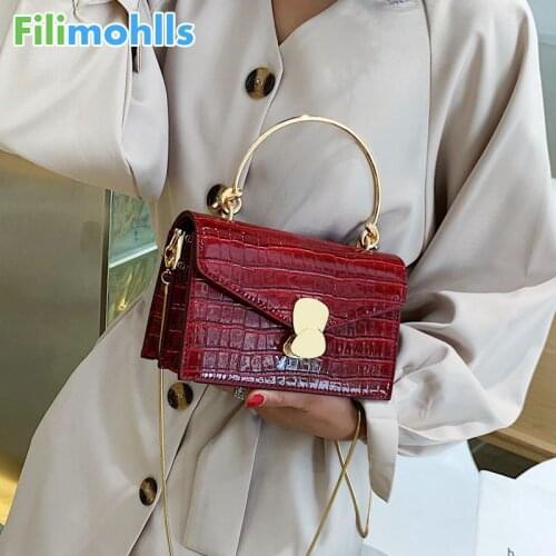 Stone pattern PU Leather Crossbody Bags For Women 2020 Mini Shoulder Messenger Bag With Metal Handle Lady Travel Totes S2084