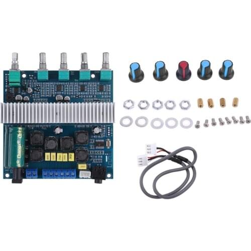 2*50W+100W Bluetooth 5.0 TPA3116D2 Power Subwoofer Amplifier Board 2.1 Channel Digital Audio Stereo Equalizer AUX Amp