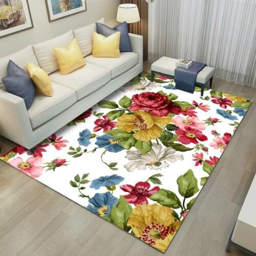 3D Flower Carpets For Living Room Decoration Modern Rectangle Bedroom Bedside Kitchen Rugs Home Corridor Entrance Floor Door Mat