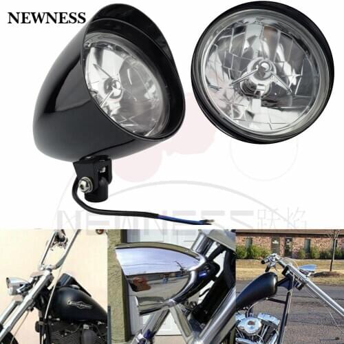 6“ Big headlight Motorcycle Bullet Tri Bar For Harley Davidson Sportster XL883 1200 48 72 Dyna Wide Glide Cruisers