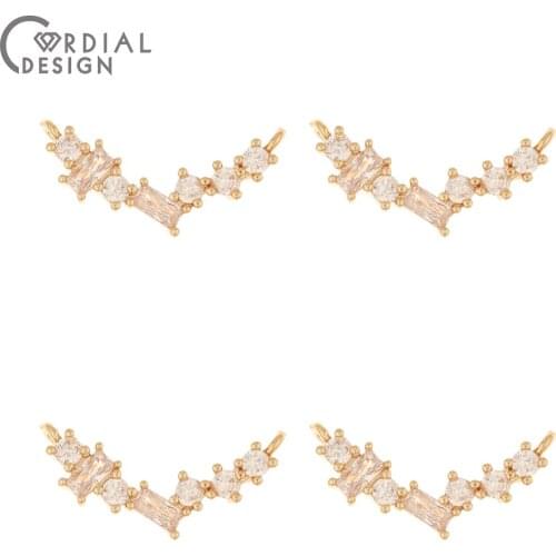 Cordial Design 50Pcs 9*19MM Jewelry Accessories/CZ Charms/Necklace Making/Hand Made/Jewelry Findings & Components/DIY Pendant