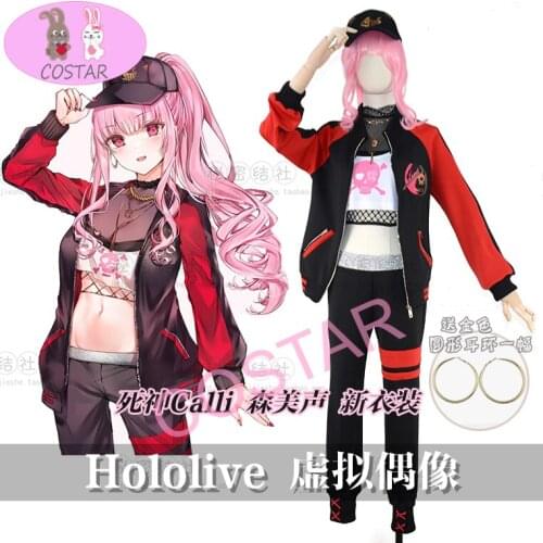 Anime! Vtuber Hololive Mori Calliope Battle Suit Lovely Uniform Cosplay Costume Halloween Party Role Play Outfit Dailydress NEW