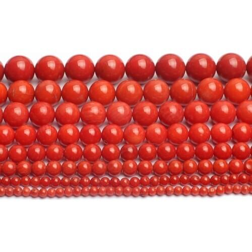 2/3/4/6/8mm AAA Natural Red Coral Stone Beads Round Loose Beads for Accessories Jewellery Making Diy Bracelet 15" Strand