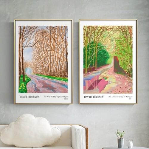 David Hockney Art Print Exhibition Poster Vintage Landscape Canvas Painting Gallery Artwork Wall Pictures for Living Room Decor