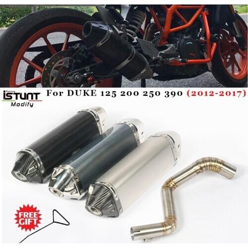 For DUKE 125 200 250 390 2012 2013 2014 2015 2016 2017 Motorcycle Exhaust Escape System Modified Muffler Middle Link Pipe