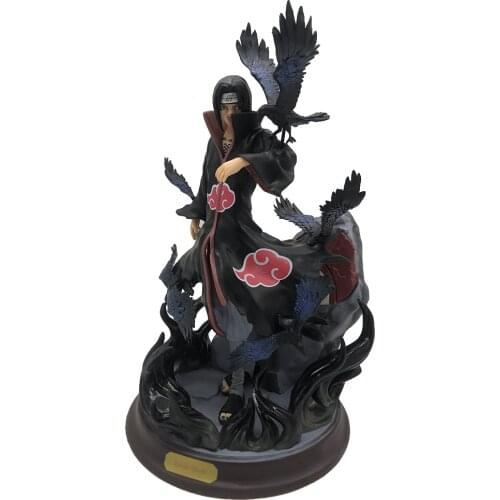 Naruto Shippuden Action Figure Anime Figurine Uchiha Itachi Figma Crow 10 Inch ABS Model Statue Collectible Christmas Gift Toys