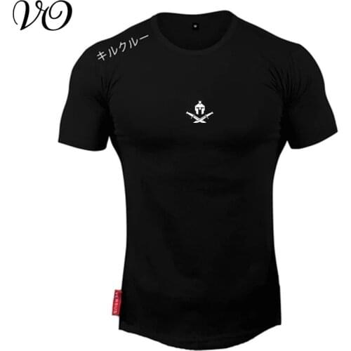 Streetwear Cotton Fashion Mens T-shirt Round Neck Casual Short Sleeve Top Jogger Fitness Mens Sportswear