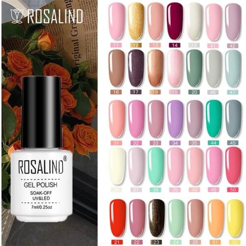 Rosalind Hybrid Varnish Nail Polish Soak Off Enamel Semi Permanent Art Decoration Pure Macaron Professiona Top Coat UV Gel Nails
