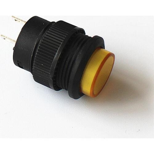 JOYING LIANG R16-503A Yellow 2pin Round Push Button Switch with Lock (no Light) Electric Button Switches 16MM